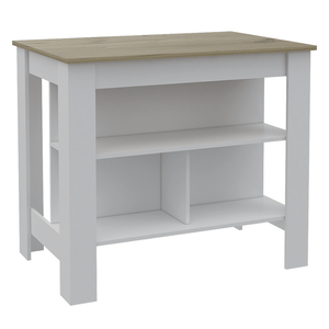 Cala Kitchen Island White/Light Oak ZF