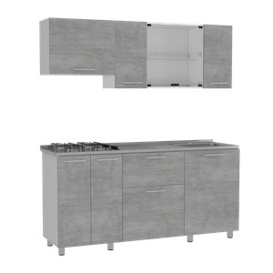 Cocina 180 Linar RTA Blanco + Cemento ZF