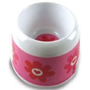 Pet Bowl Comedero Para Mascotas Flores Y Corazones Rosado