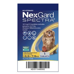 Antipulgas Para Perros Nexgard Spectra De 3.5 A 7.5 Kg