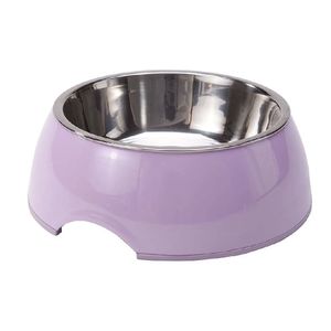 Comedero Bebedero Para Perros 2 En 1 Talla L Morado