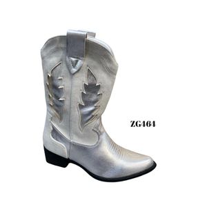 Botin texano plateado tacon