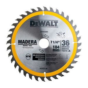 Disco De Sierra De 7-1/4" y 36 Dientes Para Madera Dewalt DWA03090