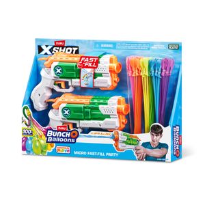 Lanzador Agua Micro Fast Set de 2 X-Shot - 100 Globos De Agua Bunch O Ballons