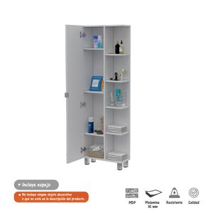 Mueble Esquinero para Baño con Espejo Facto Bertolini Color Blanco