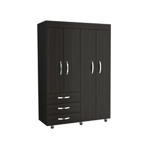 Armario Closet 119cm Isisi 4 puertas 3 cajones Wengue