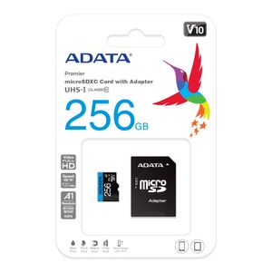 Memoria Micro SD Adata 256Gb Clase 10 Con Adaptador SD