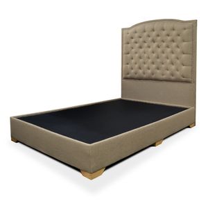 Cama Capitoneada Bertolini Beige de 140 cm