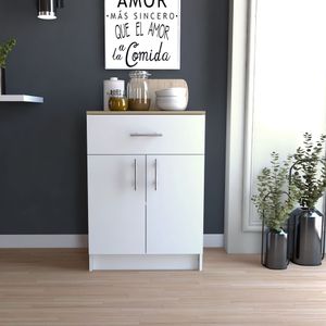 Mueble Organizador Alacena Monarca Bertolini Color Blanco y Duna