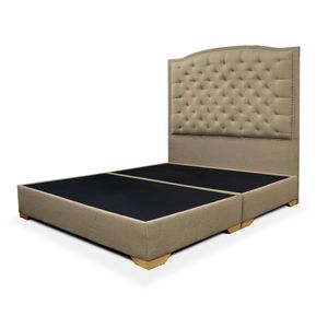 Cama Capitoneada Bertolini Beige de 160 cm