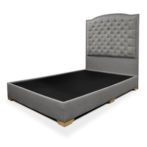 Cama Capitoneada Bertolini Gris de 140 cm