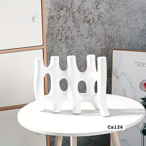 Candelabro blanco ceramica