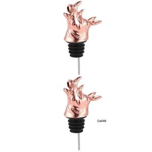 DISPENSADOR DE BOTELLA METALICO RINOCERONTE ORO ROSA