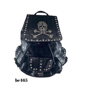 Morral negro apliques calavera