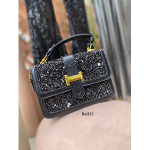 Bolso Incanta shoes Negro Apliques Piedras Be321