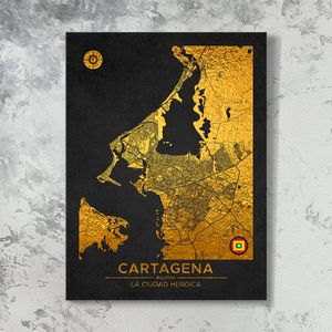 Cuadro Mapa Cartagena - Interior P