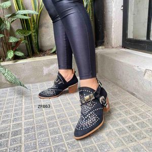 Calzado Incanta shoes Botín Negro Apliques Correas Tacón Zf863