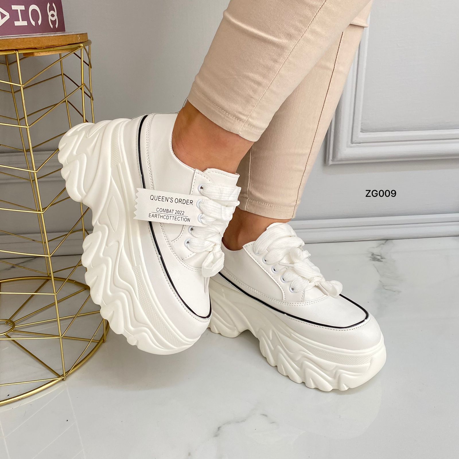 Zapatos Deportivos Deportivas Mujer Blancas Plataforma Tenis