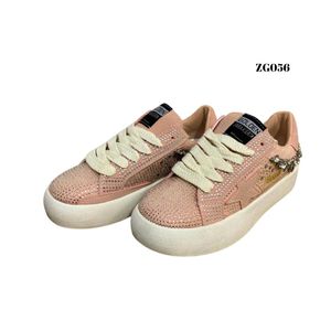 Tenis Rosa Apliques Brillantes Suela Beige