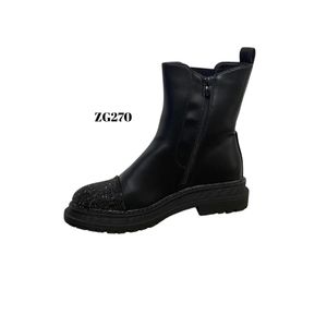 Botin negro apliques negro brillantes