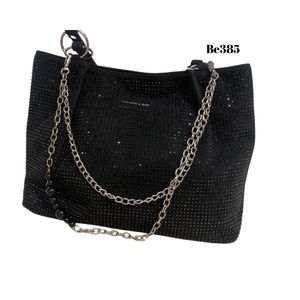 bolso negro apliques brillantes
