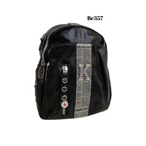 Morral textura negro detalles plateados apliques