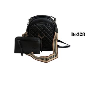 Bolso Incanta shoes Morral Textura Negro Apliques Be328