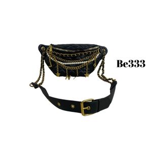 Bolso Incanta shoes Riñonera Negro Apliques Cadenas Be333