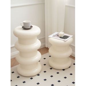 Mesa auxiliar blanca y negra