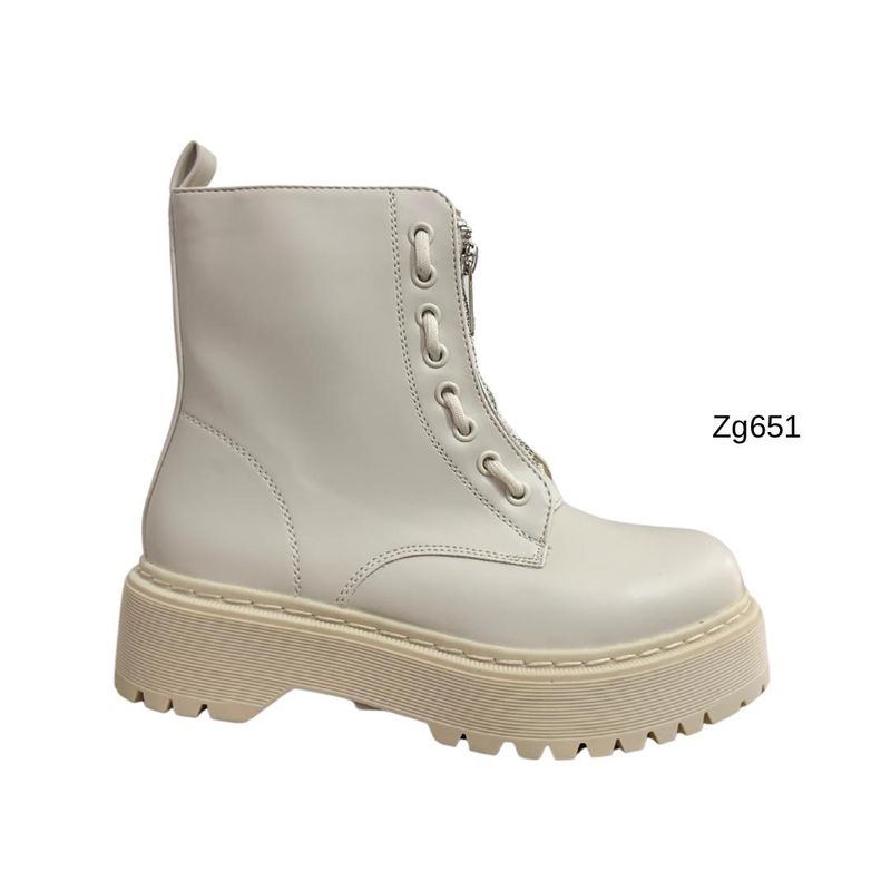 Botin beige cierre frontal - Dekosas