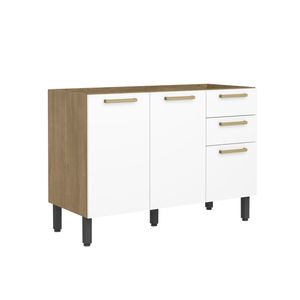 Mueble inferior de cocina de 120 cm en MDP sin Meson Blanco