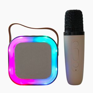 Parlante Karaoke Portatil Con Luces LED Y Microfono Inalambrico