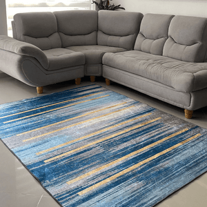 Tapete-Tipo-Persa-Rayas- Tonos – Azules 2.00mt x 1.50mt