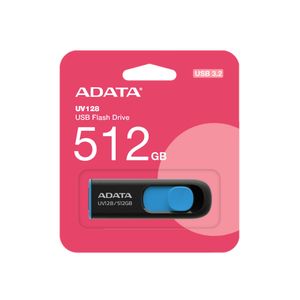 Memoria USB Adata UV128 512 GB Retractil Negro Azul