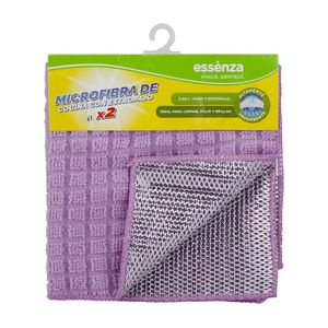 Microfibra Cocina Essenza con Estropajo X2 Und Morado