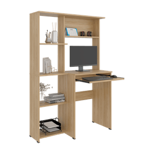 Centro de Computo con Biblioteca Alden Eco 150X100X40 RTA Fresno Europeo